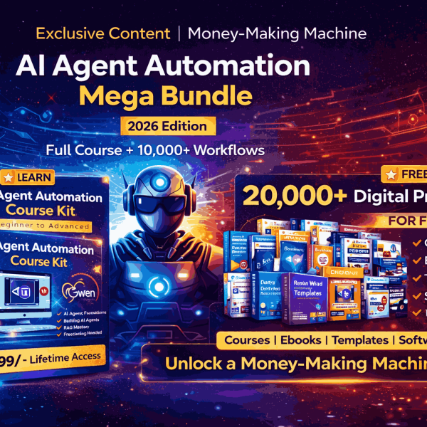 ???? AI Agent Automation course And 20,000+ Digital Products Mega Bundle (2026 Edition)